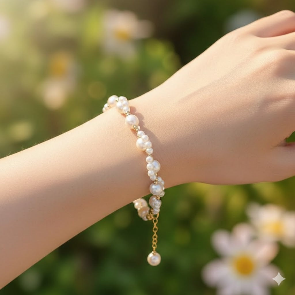 Elegant Pearl Gold Bracelet