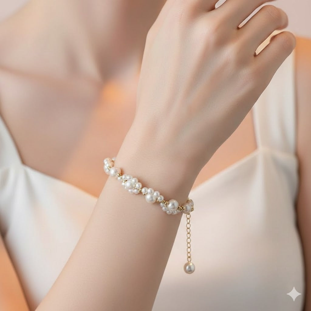 Elegant Pearl Gold Bracelet