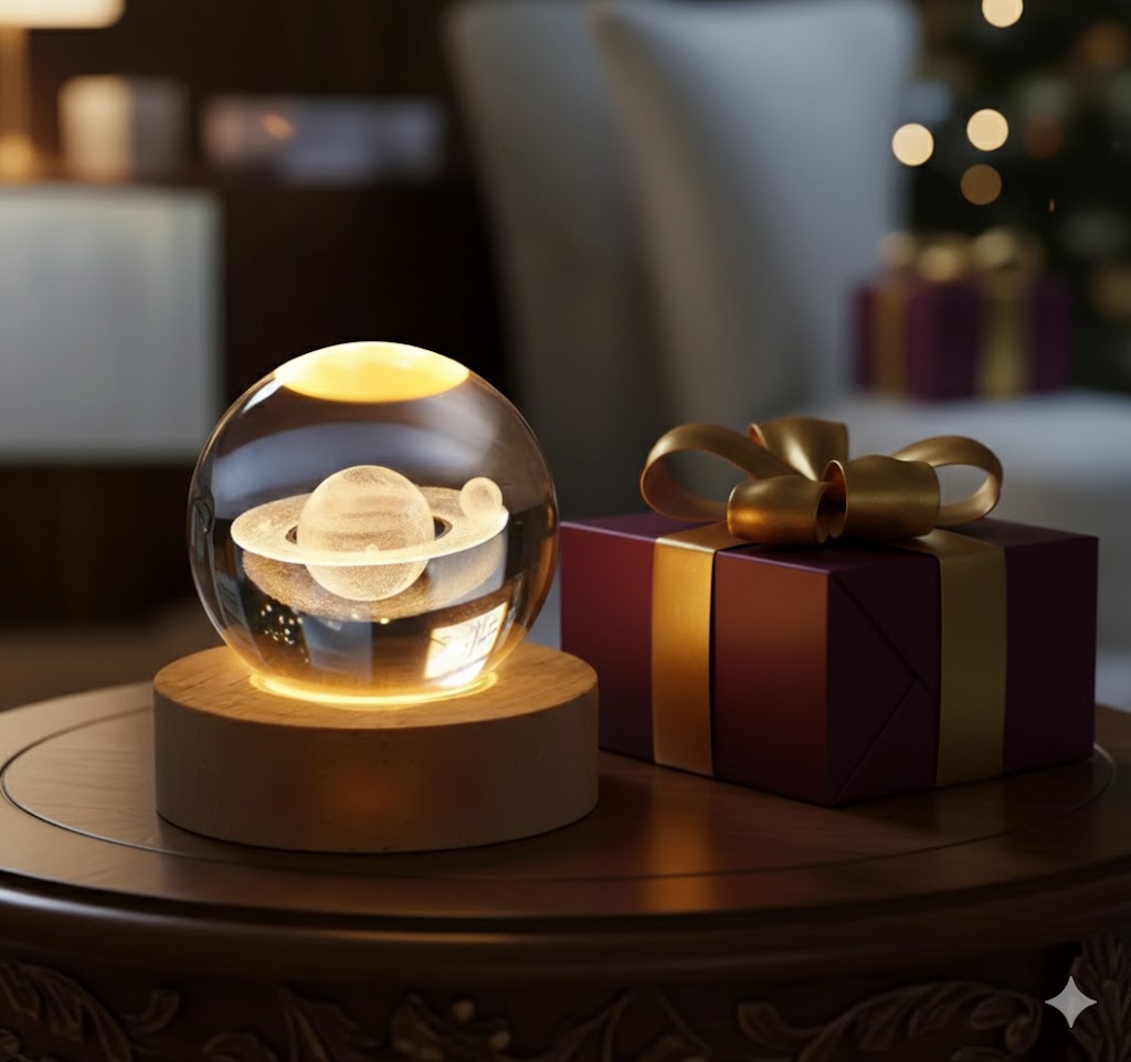 Golden Crystal USB Night Lamp