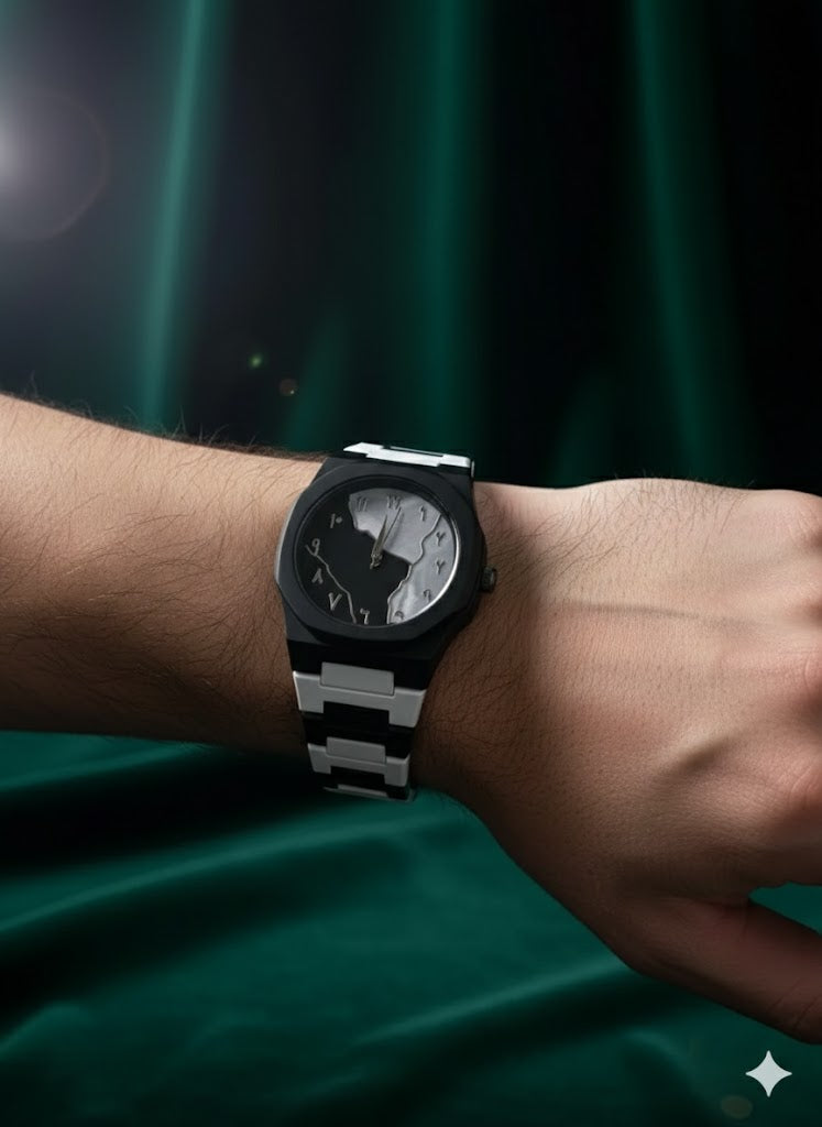 Men’s Geometric Two-Tone Chain Watch