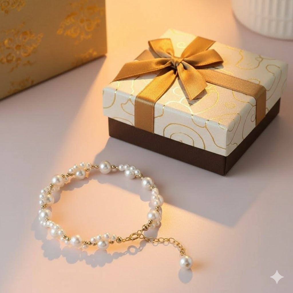 Elegant Pearl Gold Bracelet