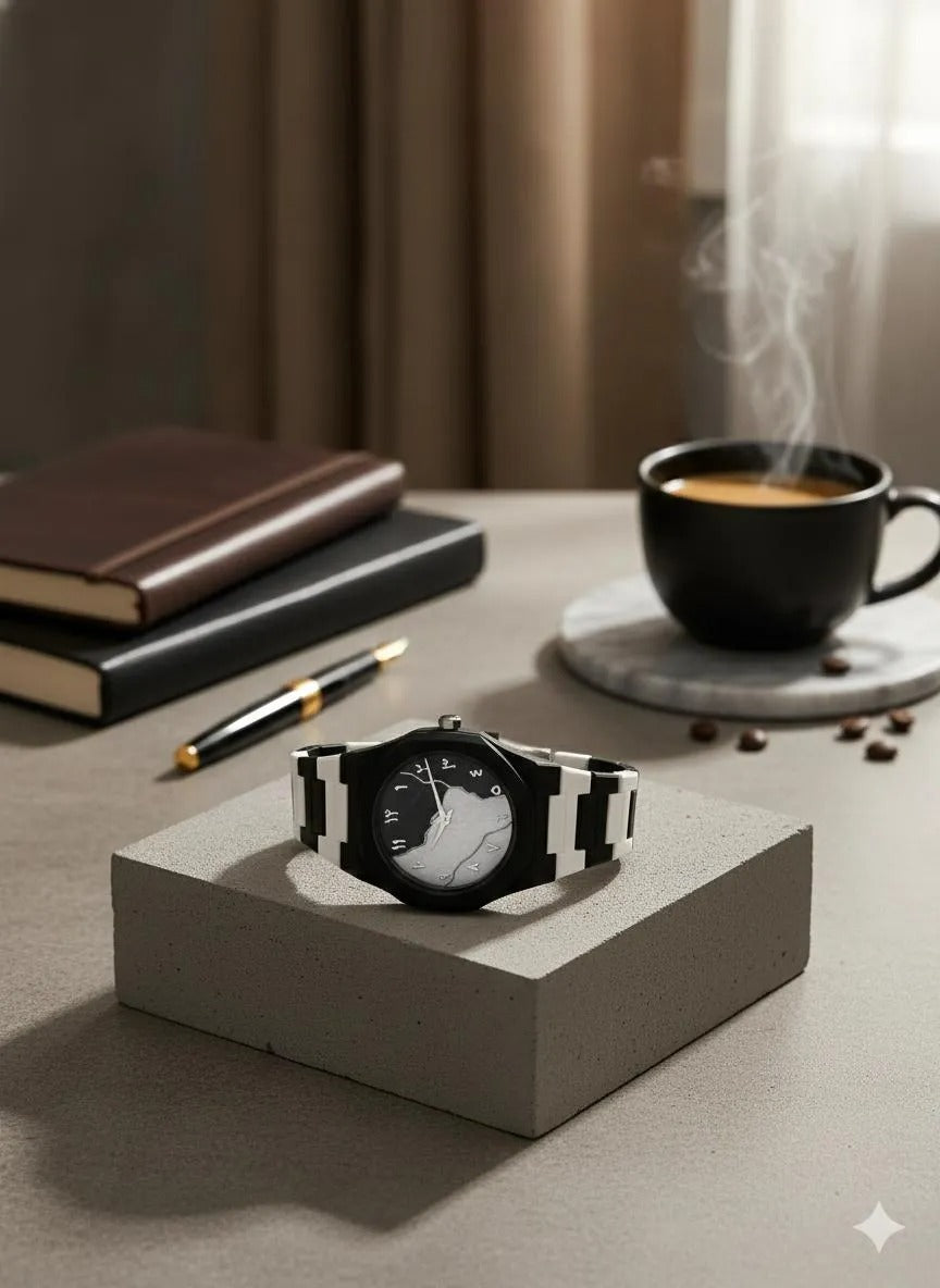 Men’s Geometric Two-Tone Chain Watch